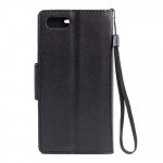 Wholesale iPhone 8 Plus / iPhone 7 Plus Crystal Flip Leather Wallet Case with Strap (Perfume Black)